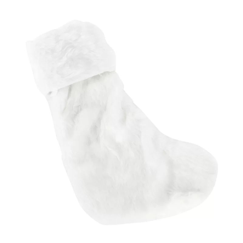 Ramage Noël Blanc Faux Fur Design White Holiday Christmas Stocking | Wayfair North America