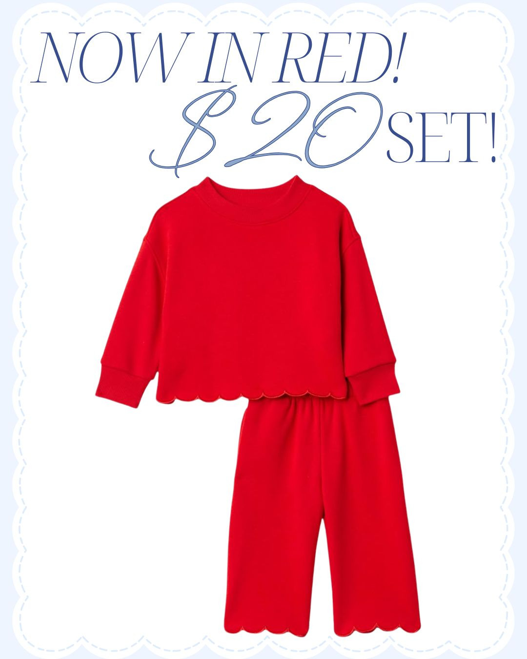 Cozy up for the holidays in these adorable Amazon scalloped sets — perfect for little ones! Soft, classic, and available in sizes up to 4T and many different color options!

amazon toddler sweatsuit, outfit toddler, amazon baby clothes, scalloped 

 #LTKHoliday #LTKKids