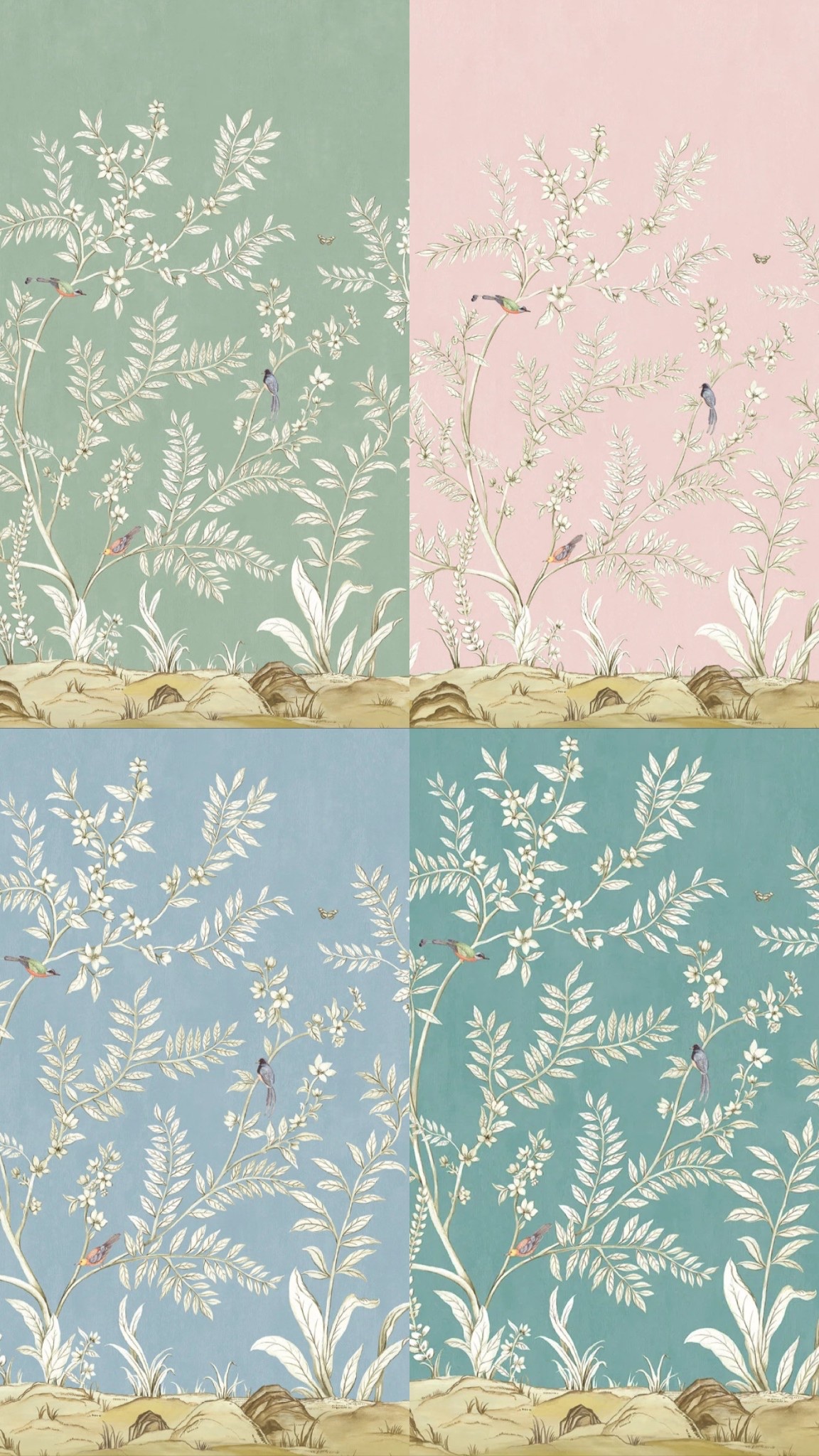 Our bedroom wallpaper comes in 4 colors! 