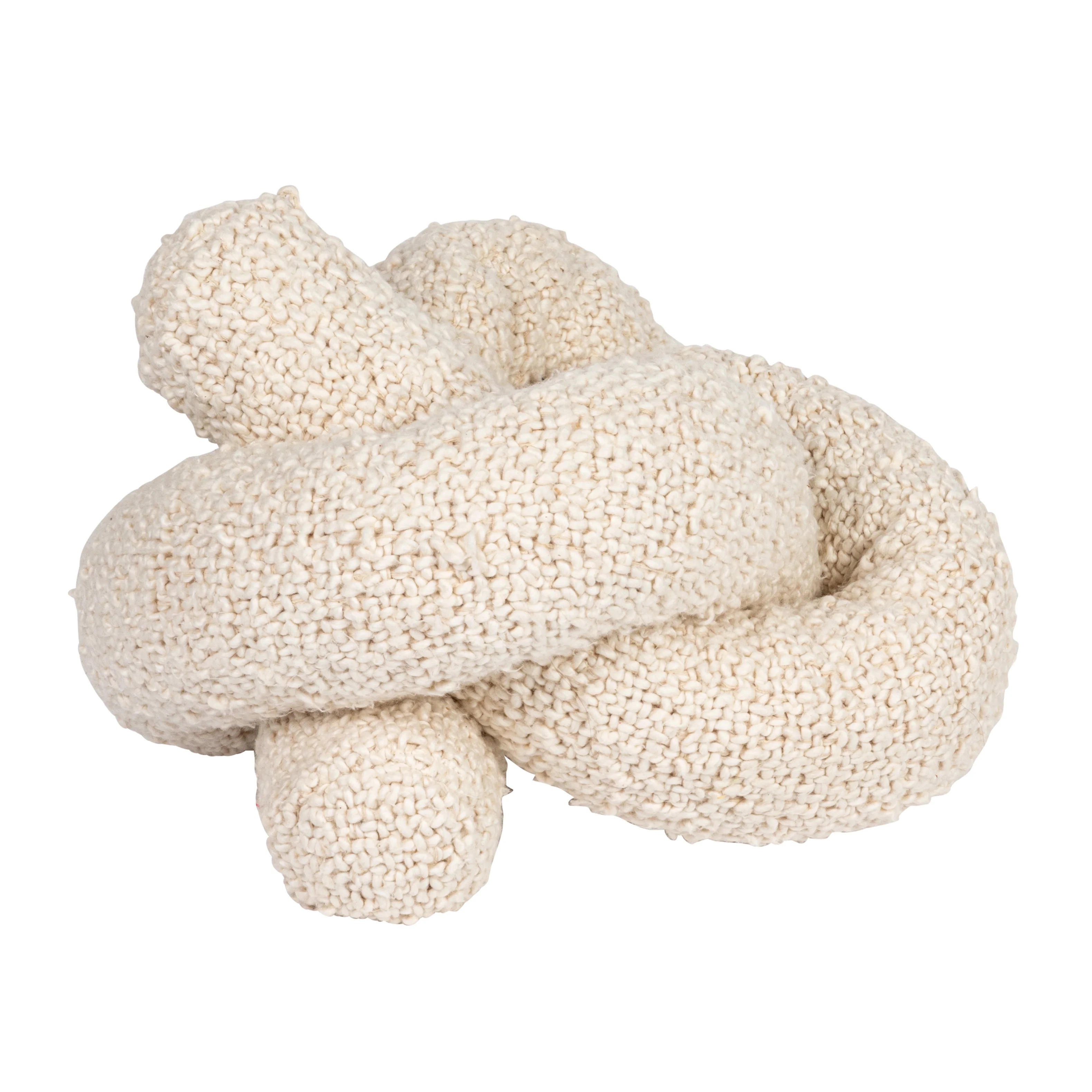 Bloomingville Woven Cotton Bouclé Knot Design Pillow, Cream | Walmart (US)