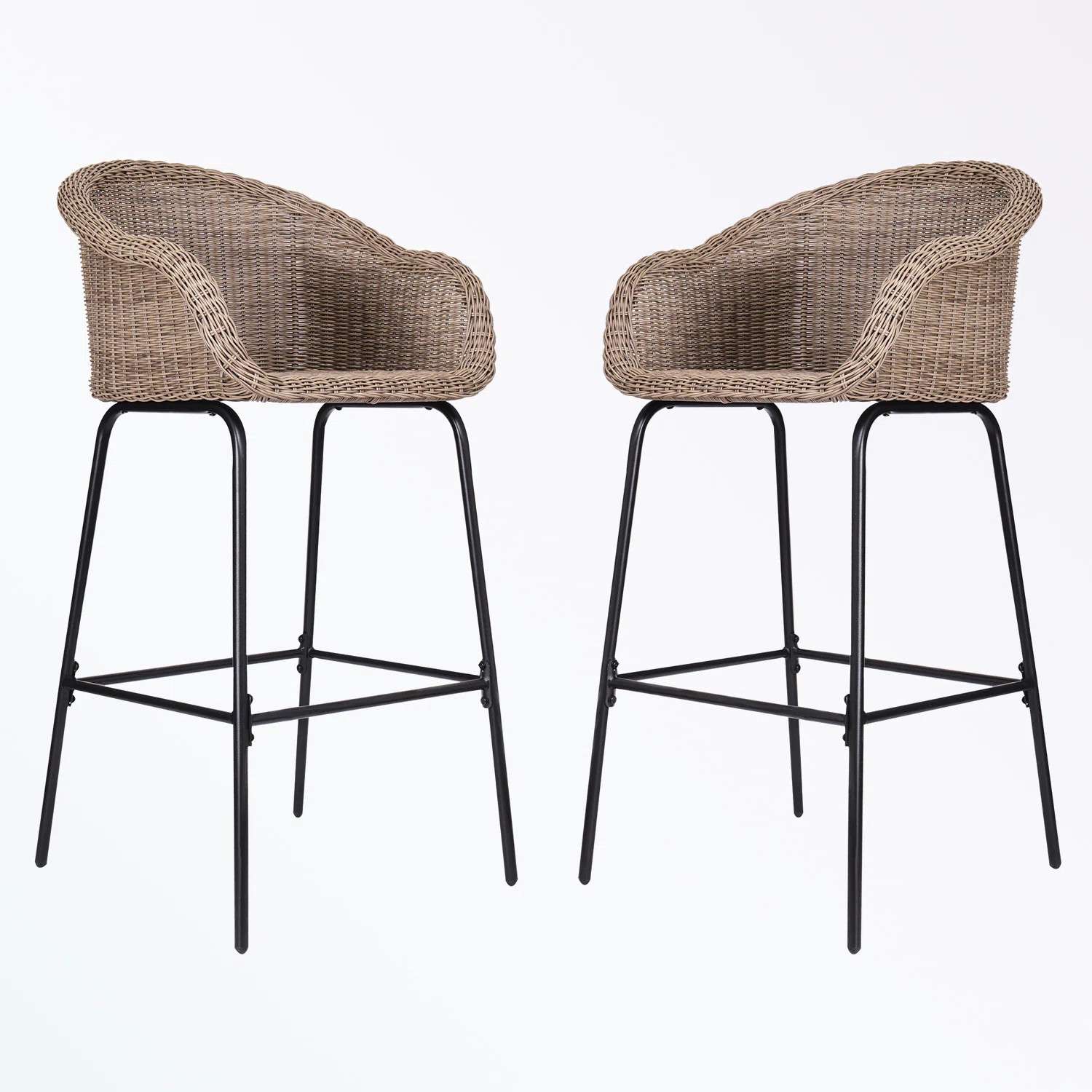 Metal frame Bar stool Set of 2 with sturdy legs (Set of 2) | Wayfair North America