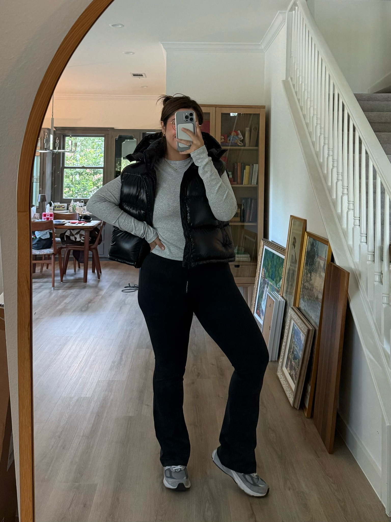 Size large in the puffer vest, large in the top, medium in the flared leggings & sports bra! 

#LTKStyleTip #LTKMidsize #LTKFindsUnder50