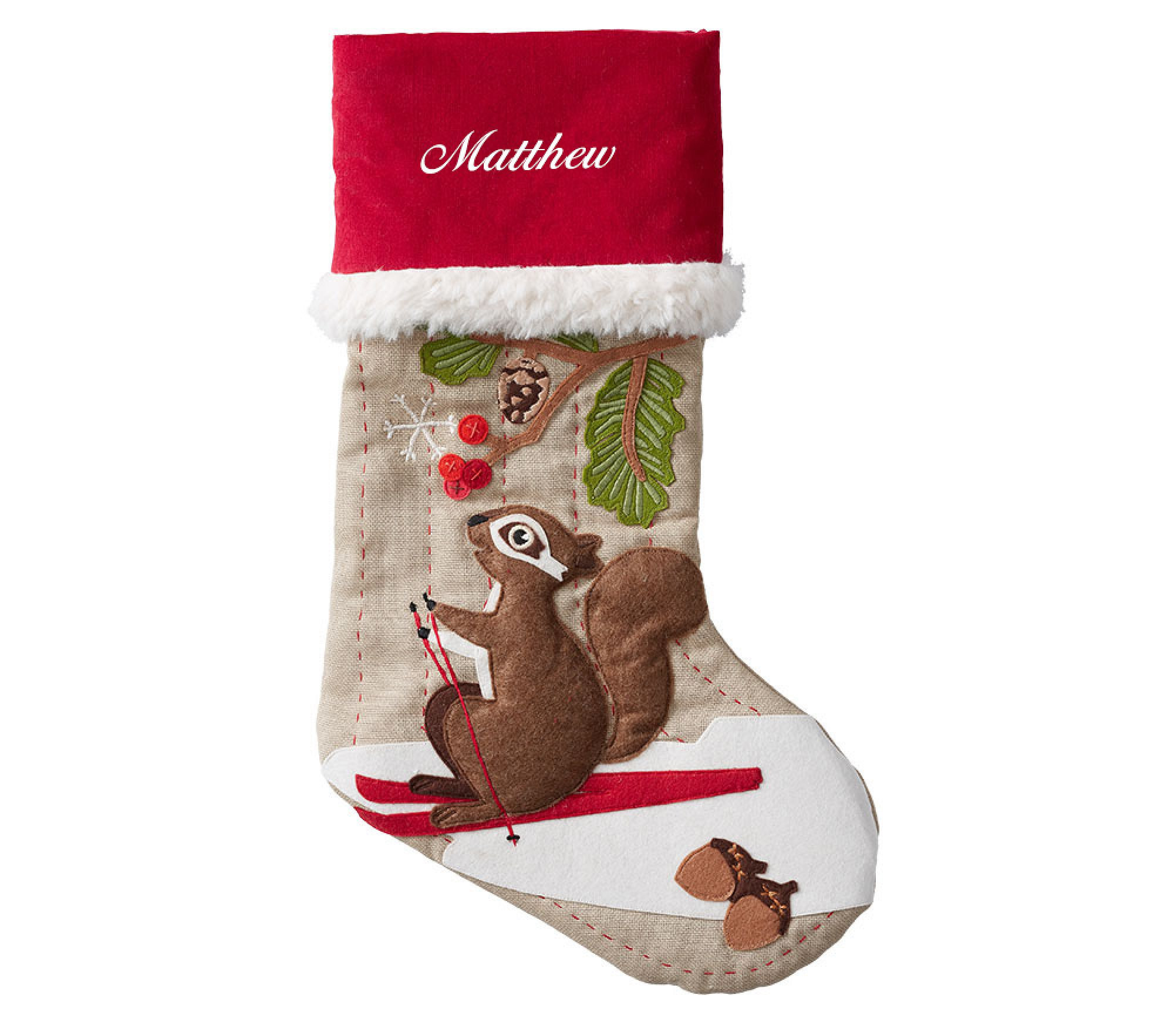 Squirrel Woodland Christmas Stocking | Pottery Barn Kids