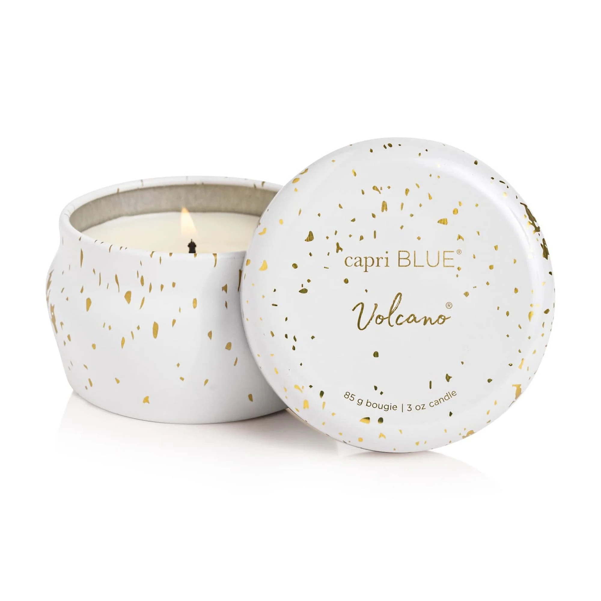 Metallic Mini Tin Candle Set, Volcano Scented Soy Wax Blend, Long Burn Time, White Gold Holiday G... | Walmart (US)