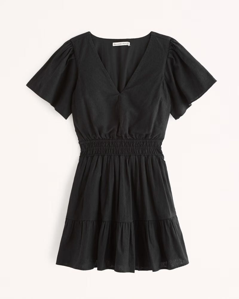 Smocked Waist Tiered Mini Dress | Abercrombie & Fitch (US)