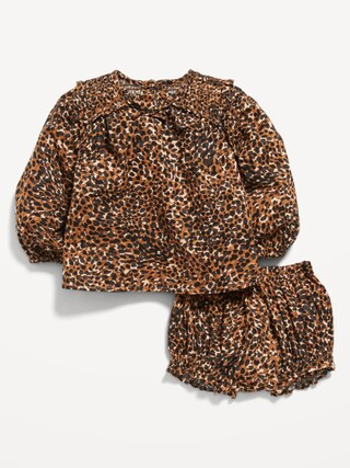Matching Long-Sleeve Smocked Top & Bloomer Shorts Set for Baby | Old Navy (US)
