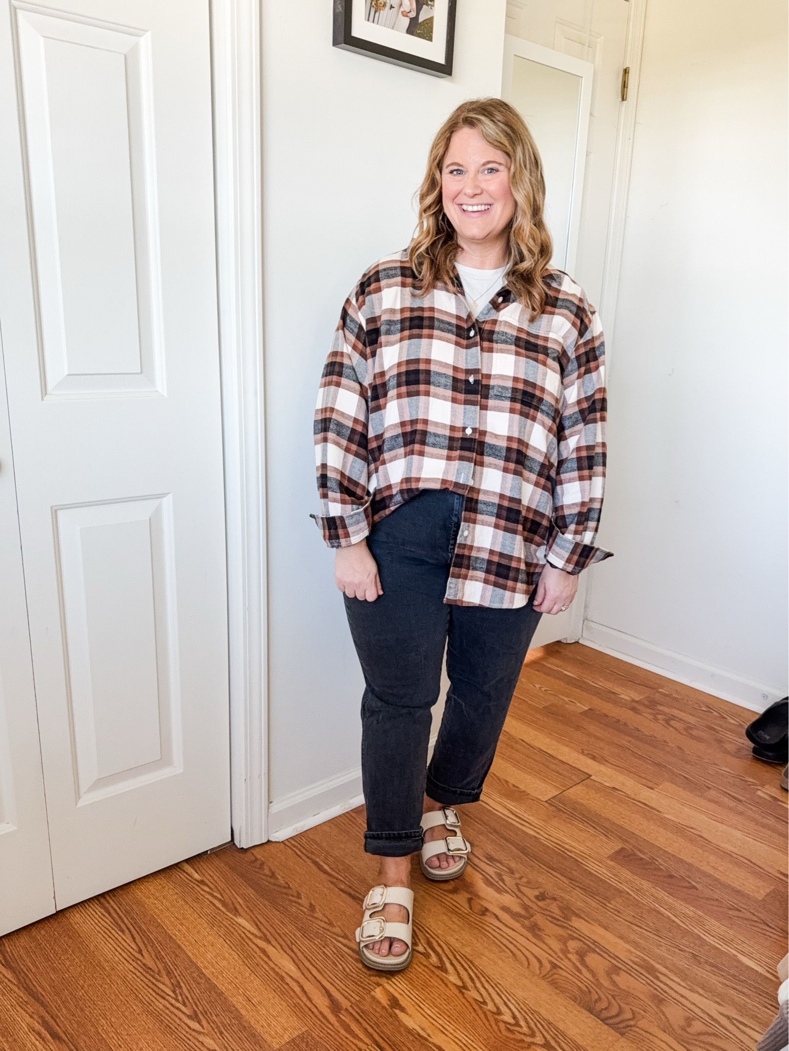 Wearing a medium in my flannel, 14 petite black in my jeans and an XL in the tee

#LTKSeasonal #LTKFallSale #LTKMidsize