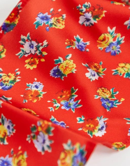 ASOS DESIGN red ditsy floral headscarf | ASOS US
