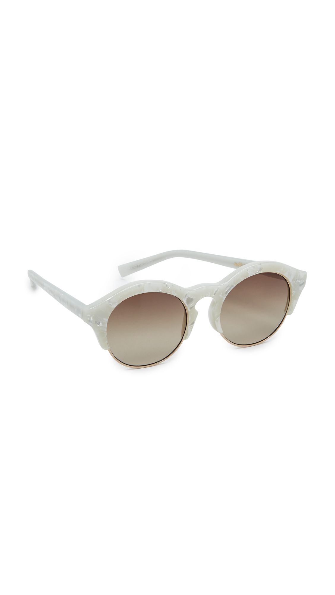 Self Portrait Self Portrait X Le Specs Edition Four Sunglasses - Pearl White Marble/Brown | Shopbop