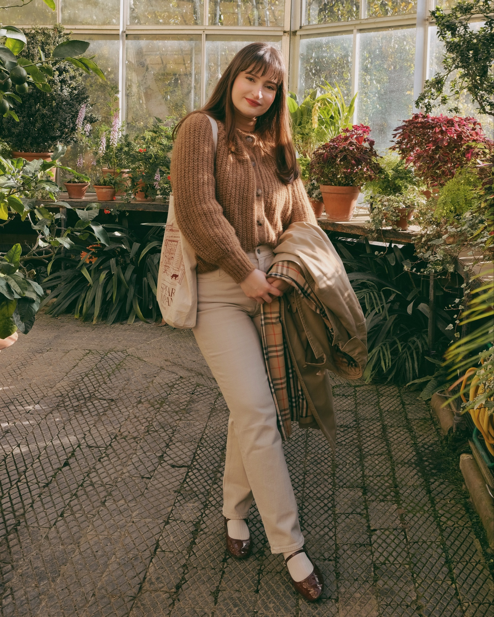 Cozy beige and brown outfit paired with burgundy mary jane shoes for a slight French feel to autumn fashion 🍂 It was the perfect outfit to explore the botanical gardens in Oxford 🏛️🌿 

#LTKU #LTKfindsunder100 #LTKeurope