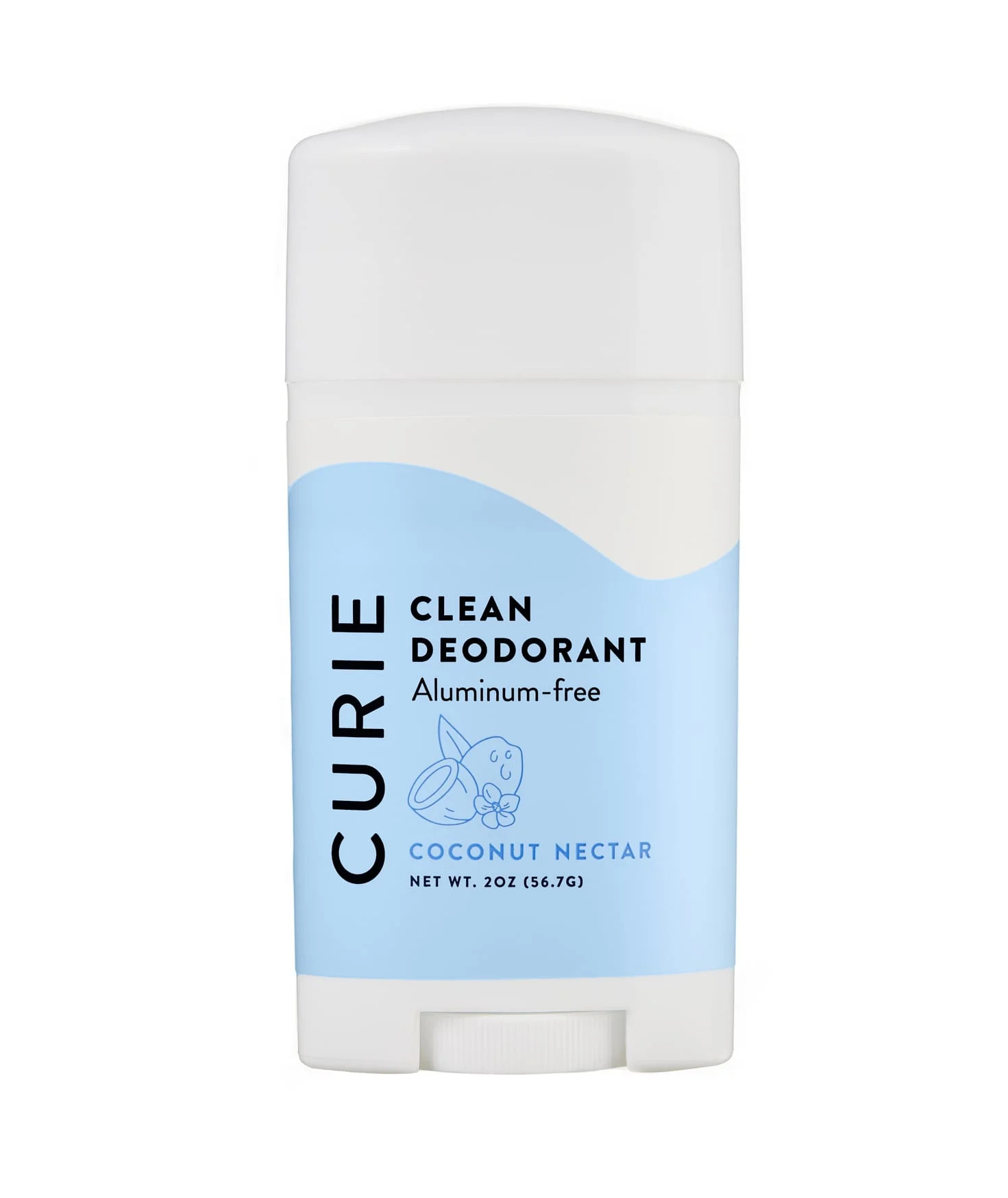 Curie Natural Deodorant Stick for Men and Women, Aluminum-Free, Coconut Nectar, 2 oz | Walmart (US)