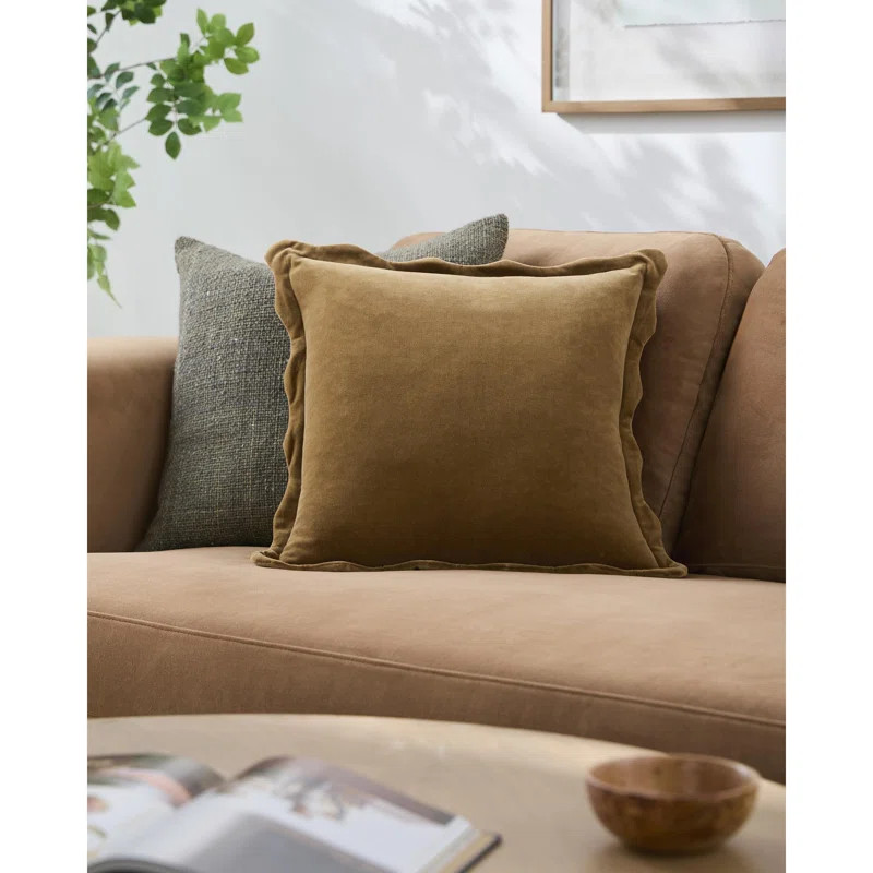 Collier Scalloped Edges Cotton Throw Pillow | Birch Lane