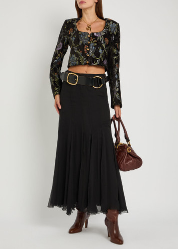 Floral-brocade woven cropped jacket | Harvey Nichols
