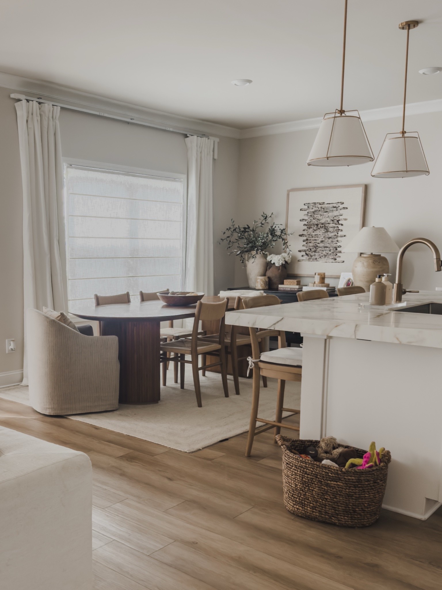 #AD Sharing Wayfair favorites all through out my home. Including my all time favorite faux linen curtains that I have all throughout my home, my upholstered dining chairs that swivel and my favorite subtle striped rug!

Wayfair home finds, rug details, wool rug, curtains, dining room, open concept inspo, home inspo, shop the look! 

#wayfair #wayfairpartner @Wayfair

#LTKSeasonal #LTKHome #LTKSaleAlert