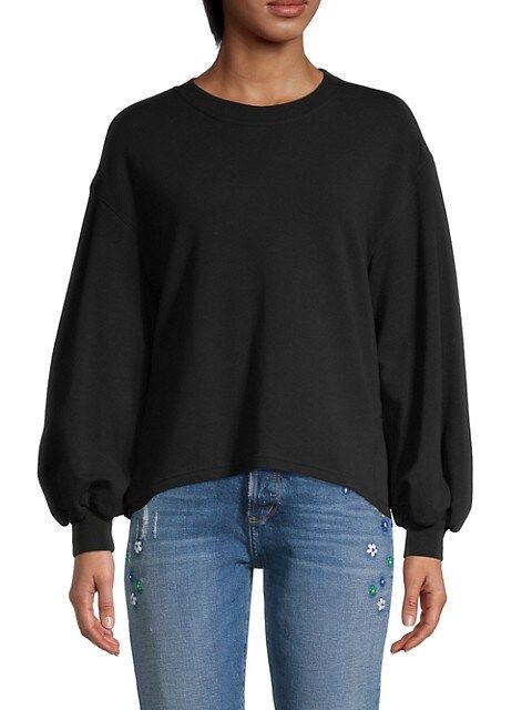 Alice + Olivia Amirah Bishop-Sleeves Sweatshirt on SALE | Saks OFF 5TH | Saks Fifth Avenue OFF 5TH