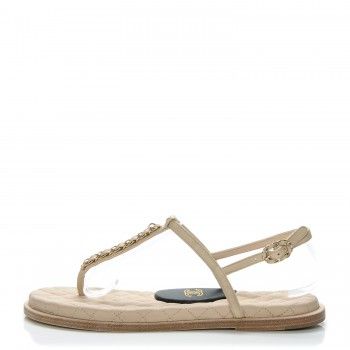 CHANEL

Lambskin CC Chain Thong Sandals 39 Beige | Fashionphile