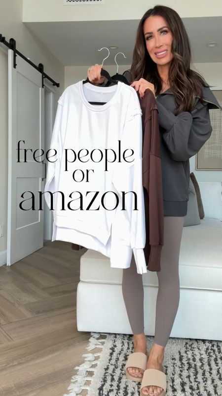 Amazon pullovers with free people vibes 
Sz up one to a medium for a more oversized look
Leggings (small save 10% code kimxspanx) linking an amazon favorite as well
Slides lululemon tts
Nike dunks tts
Jeans Abercrombie sz 25 short 
Nike platform sneakers tts#LTKfindsunder50 
Travel outfit idea 

#LTKTravel #LTKStyleTip #LTKOver40