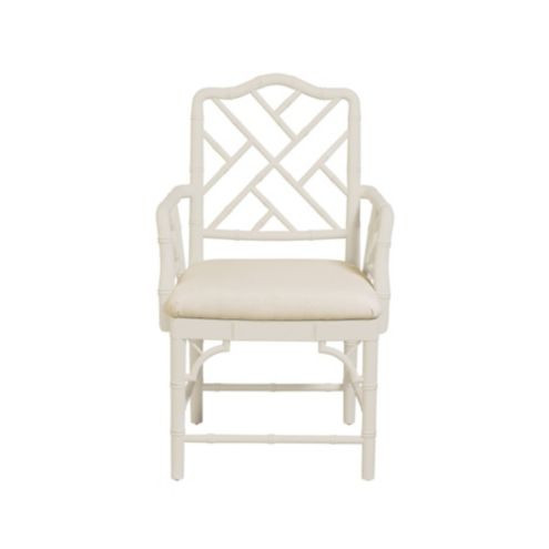 Dayna Upholstered Dining Arm Chair in Parchment with Cornflower Blue Chinoiserie Bentwood | Ballard Designs, Inc.