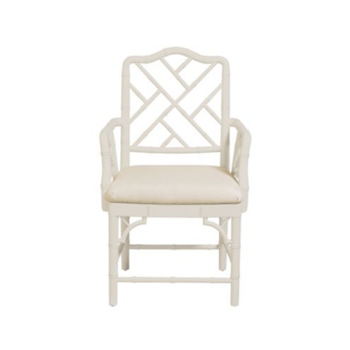 Dayna Upholstered Dining Arm Chair in Parchment with Cornflower Blue Chinoiserie Bentwood | Ballard Designs, Inc.