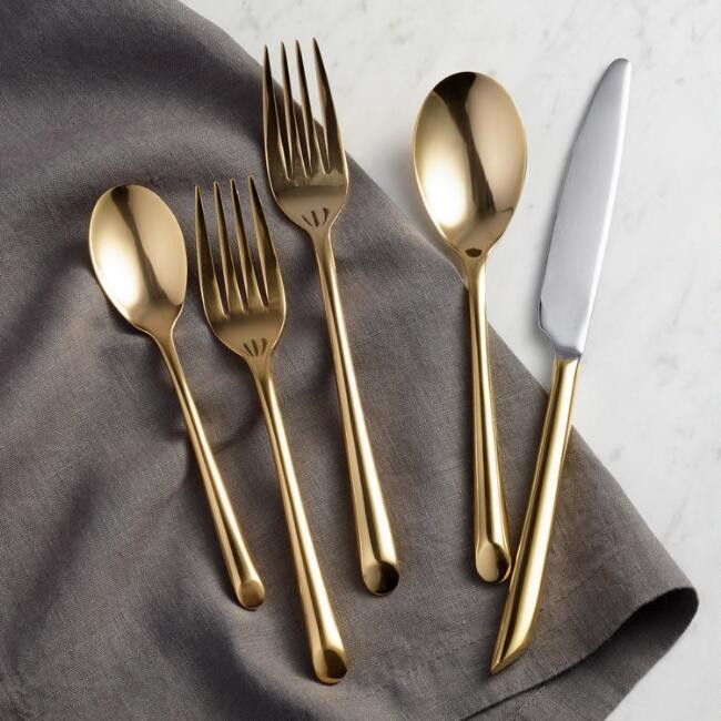 Gold Wave Flatware Collection
							var ensTmplname="Gold Wave Flatware Collection";
							ensT... | World Market