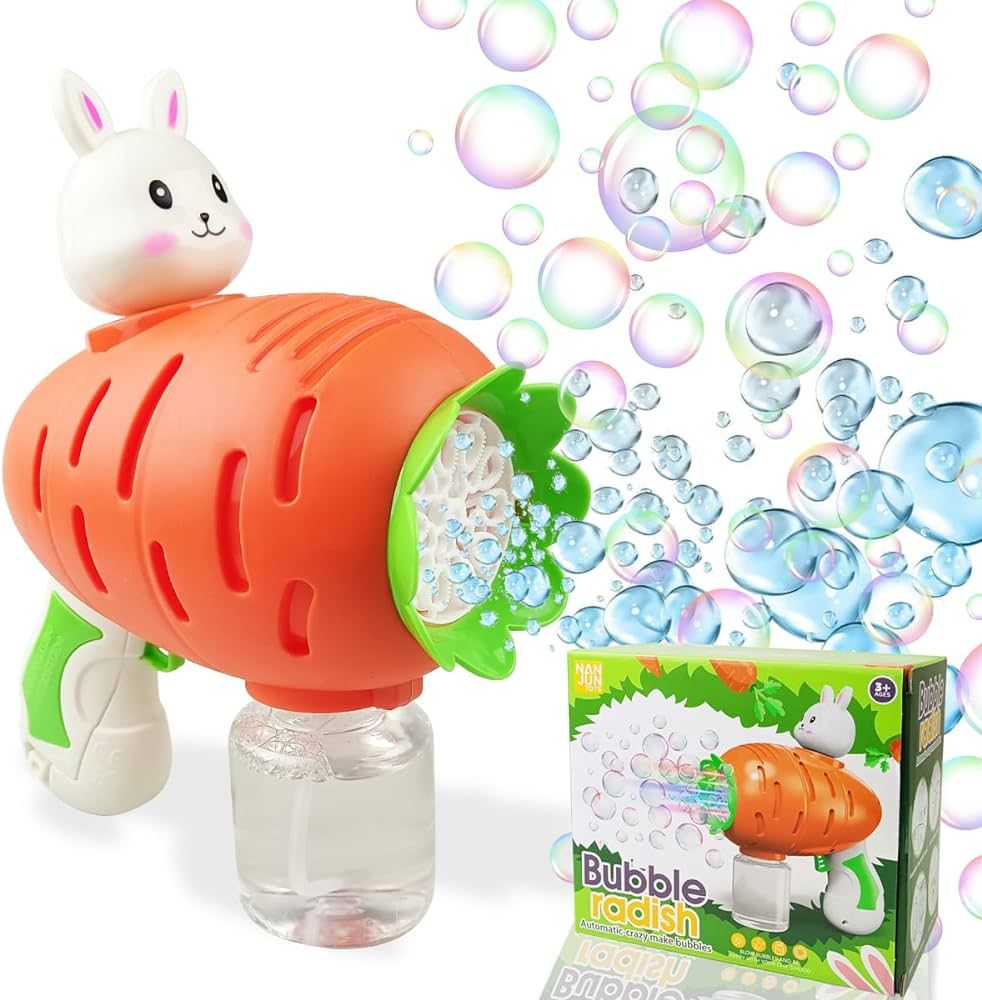 Pinkiwine Easter Bunny Bubble Gun Automatic Bubble Blower Toy for Kids Girls Boys Easter Basket S... | Amazon (US)