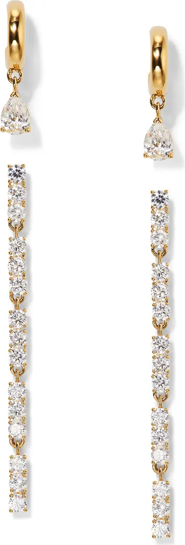 Gifted Set of Linear Drop & Huggie Hoop Earrings | Nordstrom