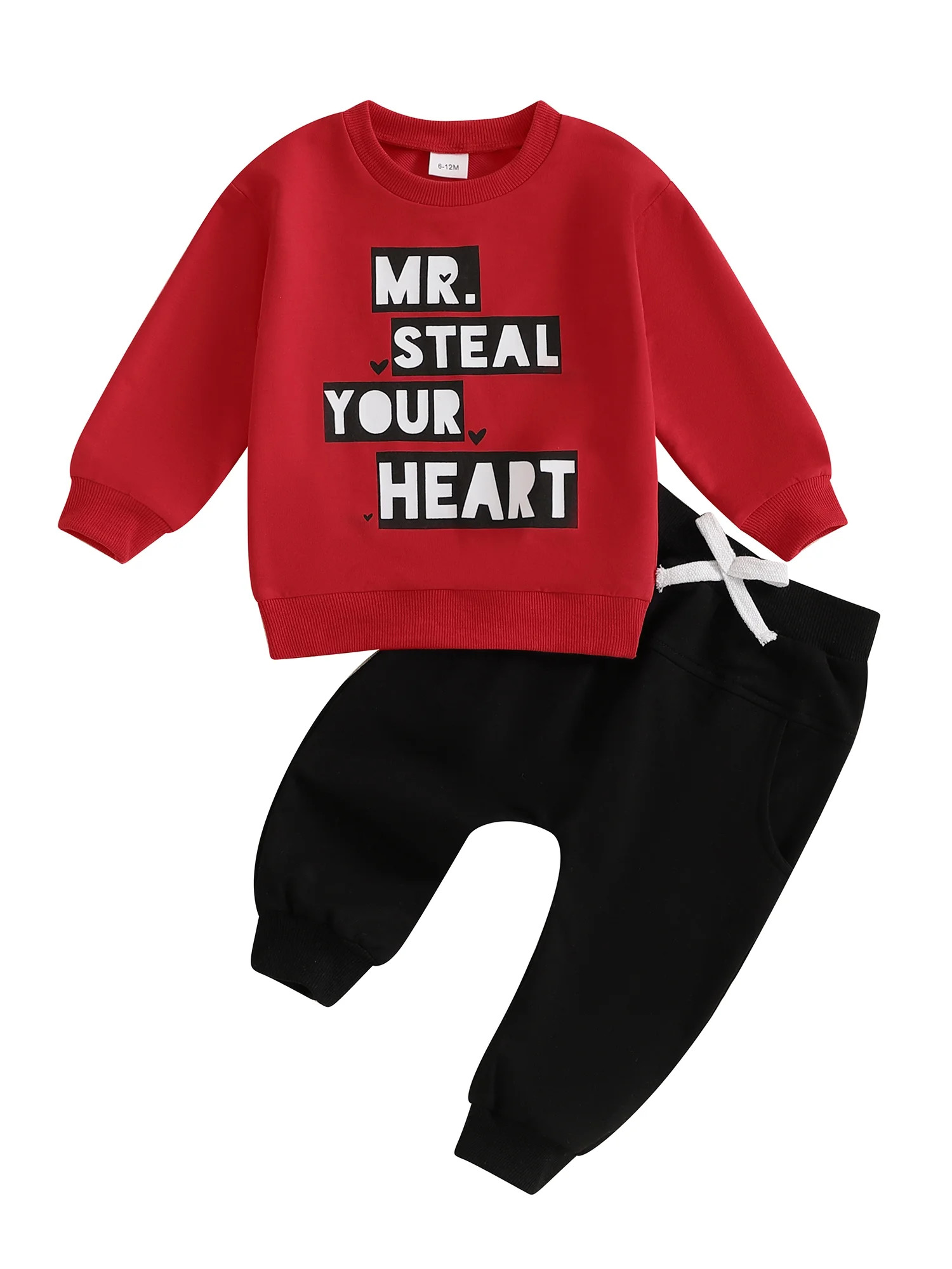Baby Toddler Kids Boys 2-piece Valentine’s Day Clothing Set, 6 12 18 24 Months 2T 3T 4T Long Sl... | Walmart (US)