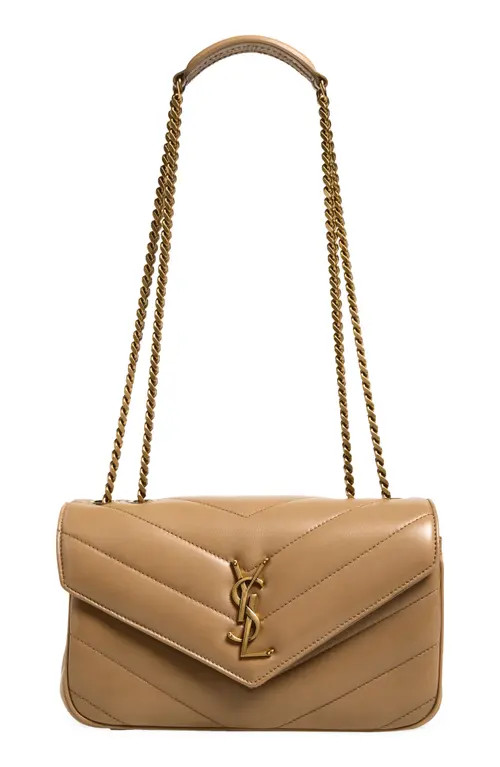 Saint Laurent Small Loulou Quilted Leather Shoulder Bag in Natural Tan at Nordstrom | Nordstrom