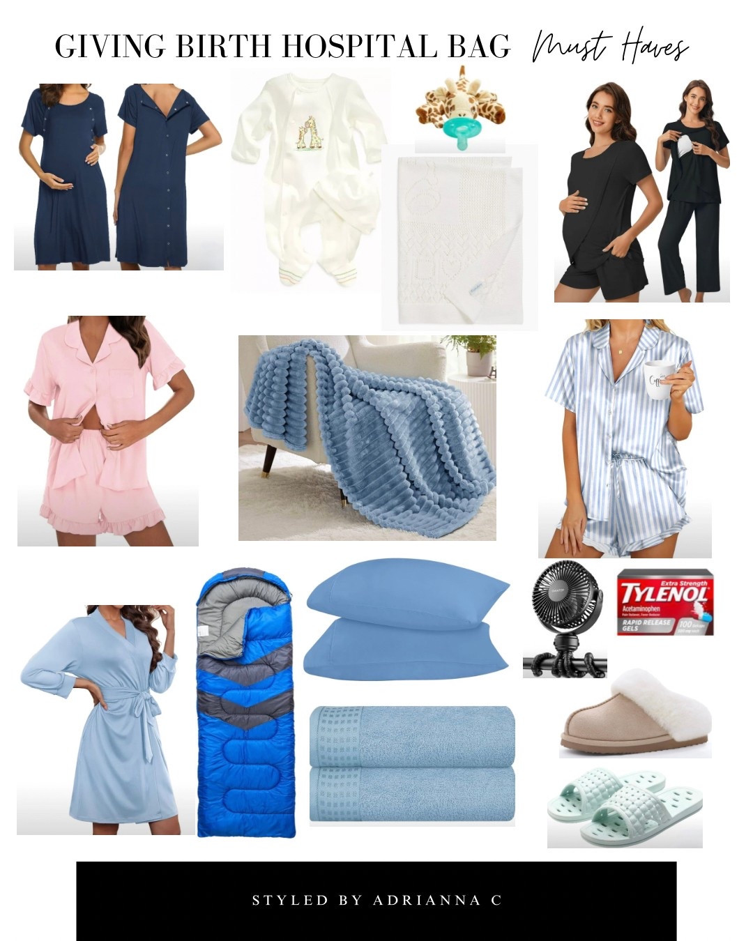 What’s in my Hospital Bag - 2nd time mom 💙🤰🏼👶🏻

Me:
- Going home outfit 
- 3 PJ sets with front buttons or zip 
- Light Robe 
- 4 nursing bras 
- 1 hospital gown 
- Slippers with good grip 
- Zip sweatshirt 
- Shower shoes 
-Toiletries
- Makeup 
- Hair stuff 
- 1 blanket for bed
- 1 towel 
- 1 pillow with pillowcase  
- Phone charger 
- Camera & charger
- Cozy sweatpants 
- Portable fan

For my husband:
- Going home outfit 
- 3 cozy outfits 
- Zip sweatshirt 
- Shower shoes 
- Cozy grip slippers 
- Toiletries
- 1 blanket for bed 
- 1 sleeping bag (if he needs)
- 1 towel 
- 1 pillow with pillowcase  
- Phone charger
- Tylenol 
- Laptop / charger 

Baby:
- 2 name outfits 
- Baby blanket 
- Car seat 
- Paci 

Big Brother Gift:
- song books from baby 


#LTKBump #LTKFamily #LTKBaby