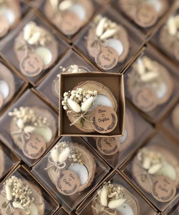 100 pcs Personalized Wedding shower favors rustic tealight | Etsy | Etsy (US)