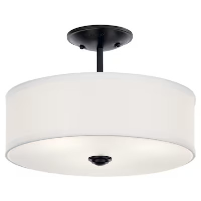 Kichler Shailene 3-Light 14-in Black Incandescent Semi-flush Mount Light | Lowe's
