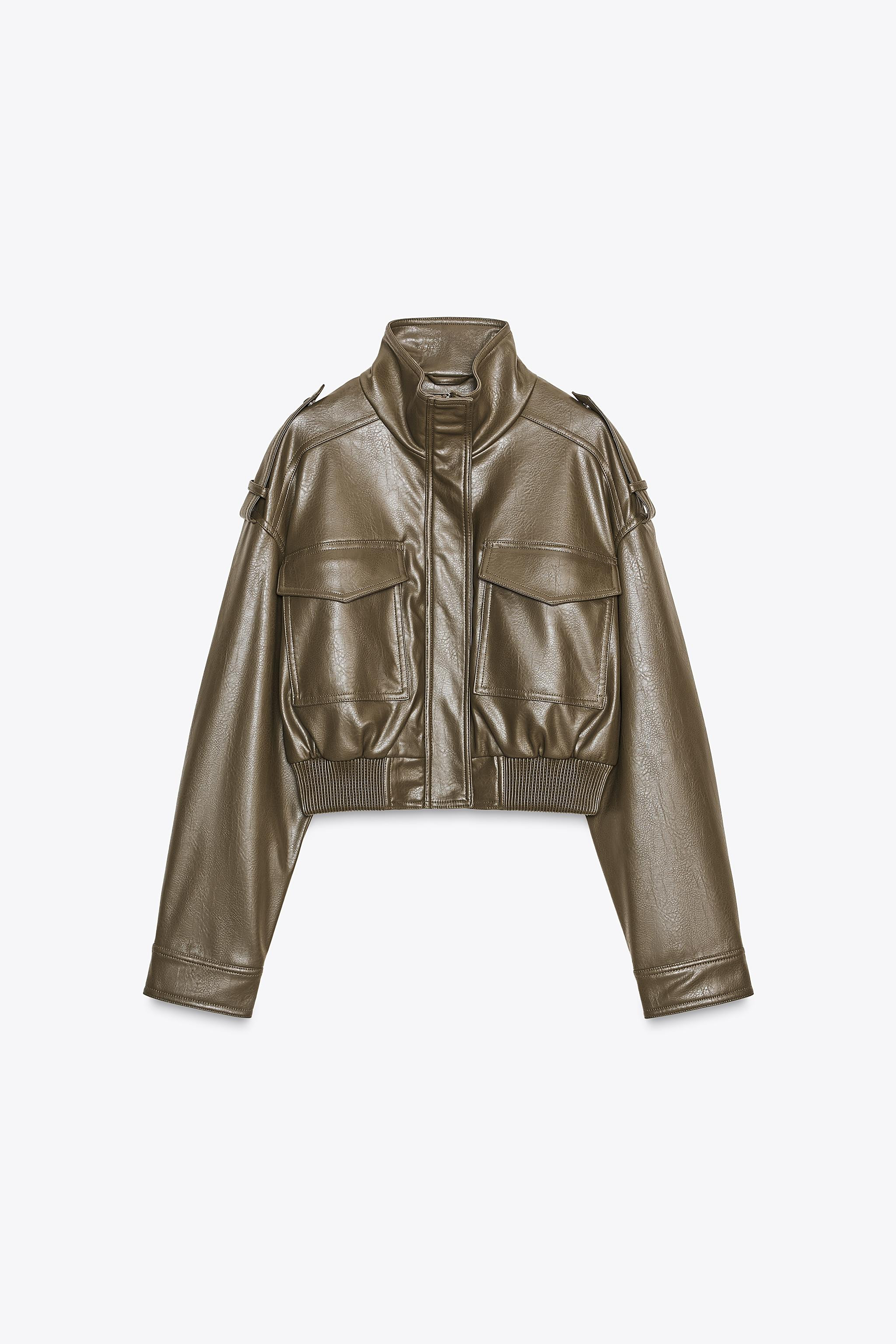 CROPPED FAUX LEATHER JACKET | Zara US