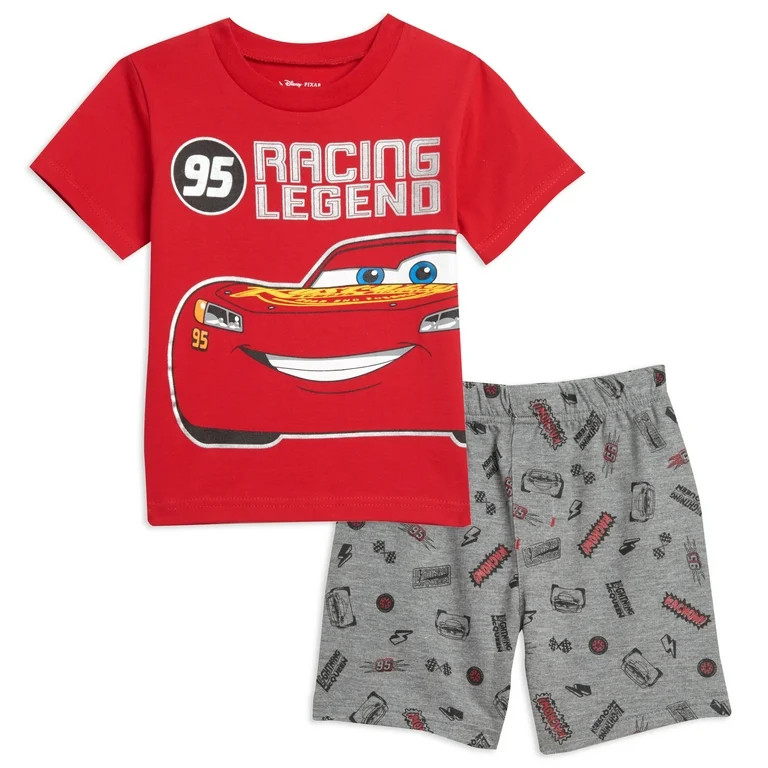 Disney Cars Lightning McQueen Little Boys T-Shirt Shorts Set Red/Gray 6 - Walmart.com | Walmart (US)