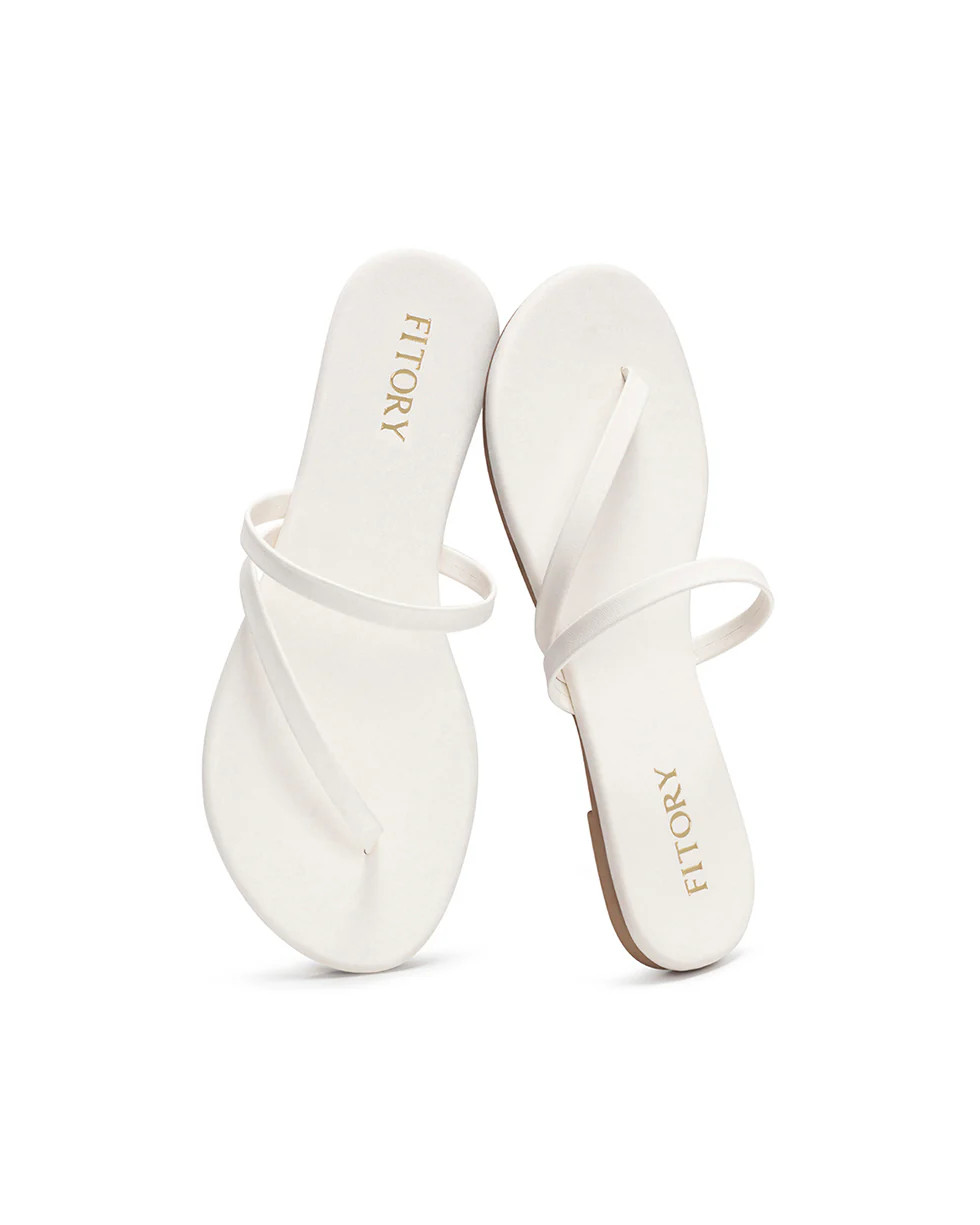 Alexis | Minimal Strappy Toe-Post Slides | Fitory Footwear US