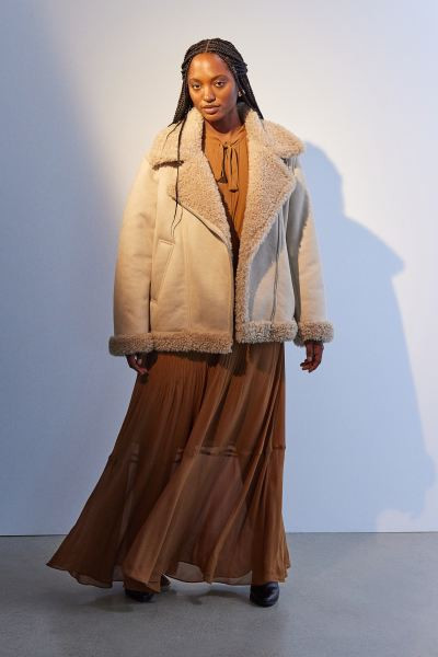 Oversized Teddy-fleece-lined Jacket | H&M (US + CA)