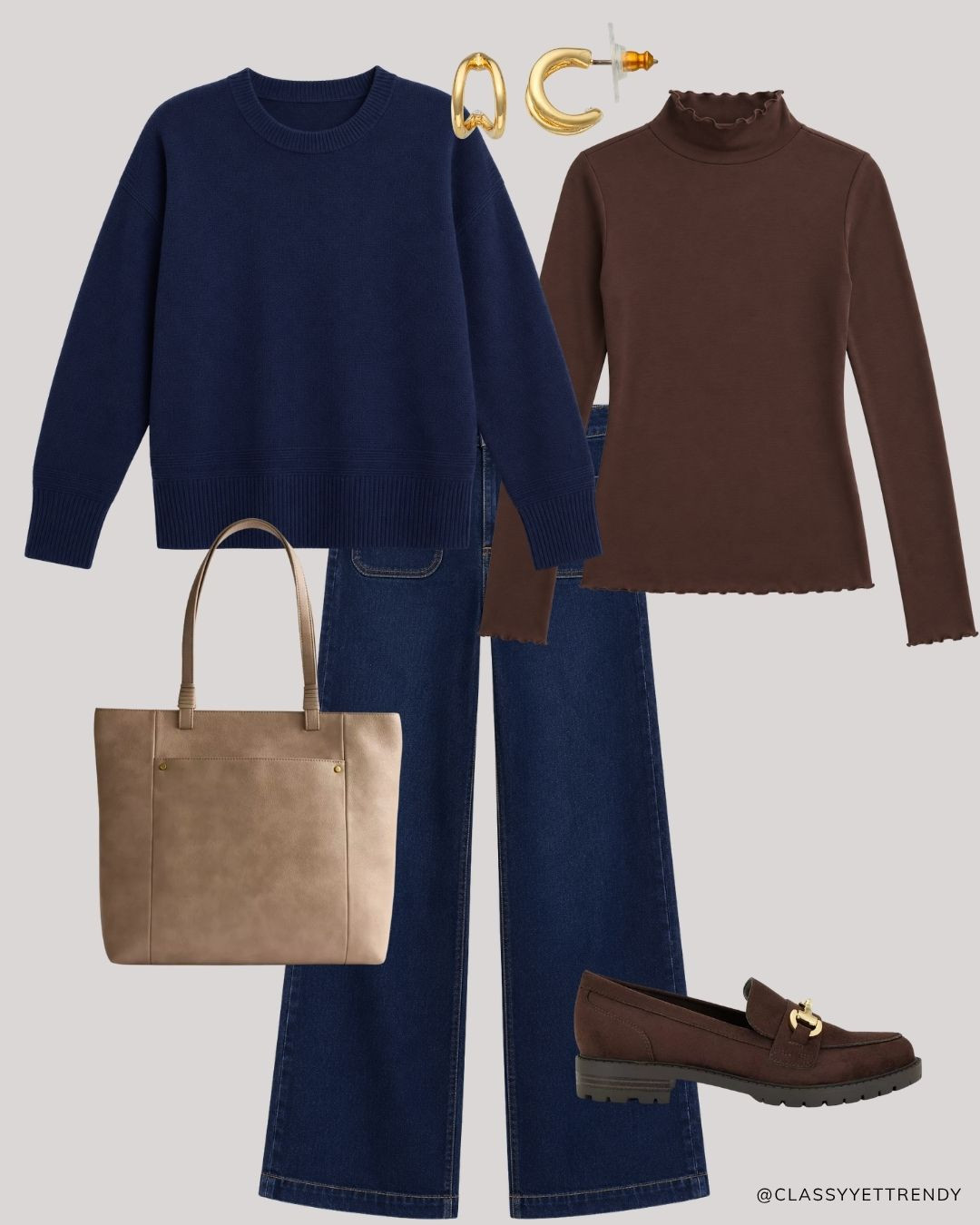 Modern Heritage Autumn Neutrals Capsule: 12 Tops, Bottoms, Layers and Shoes, many outfits! ✔️ Create several looks with classic and timeless staples - including wide-leg jeans, white shirt, navy sweater, mock neck top - elevated with just a few seasonal gems like an argyle cardigan, plaid blazer and heeled boots.🍂 Effortless, versatile, and polished!🤎 Which outfit is your favorite? @kohls #kohls #kohlspartner #kohlsfinds

#fallstyle #autumnvibes #autumnoutfit #browntones #capsulewardrobe 

 