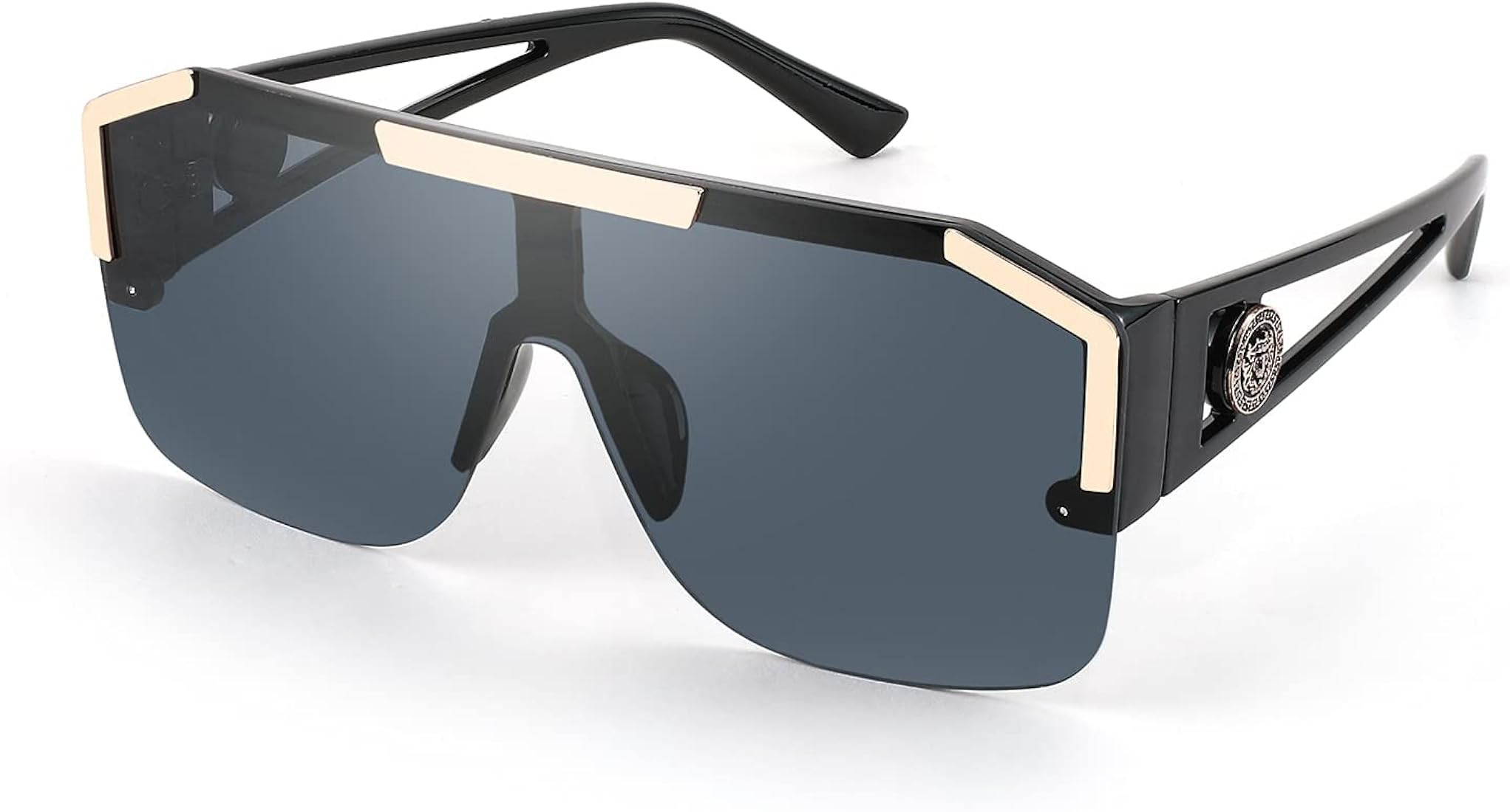 FEISEDY Square Flat Top Shield Sunglasses One Piece Frameless Stylish Women Men UV400 B2765 | Amazon (US)