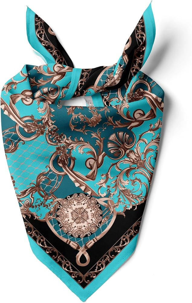 dscarf Womens Neck Scarf 21"x21" Small Square | Headband Scarf Ethnic Bandana Head Scarf Flowerin... | Amazon (US)