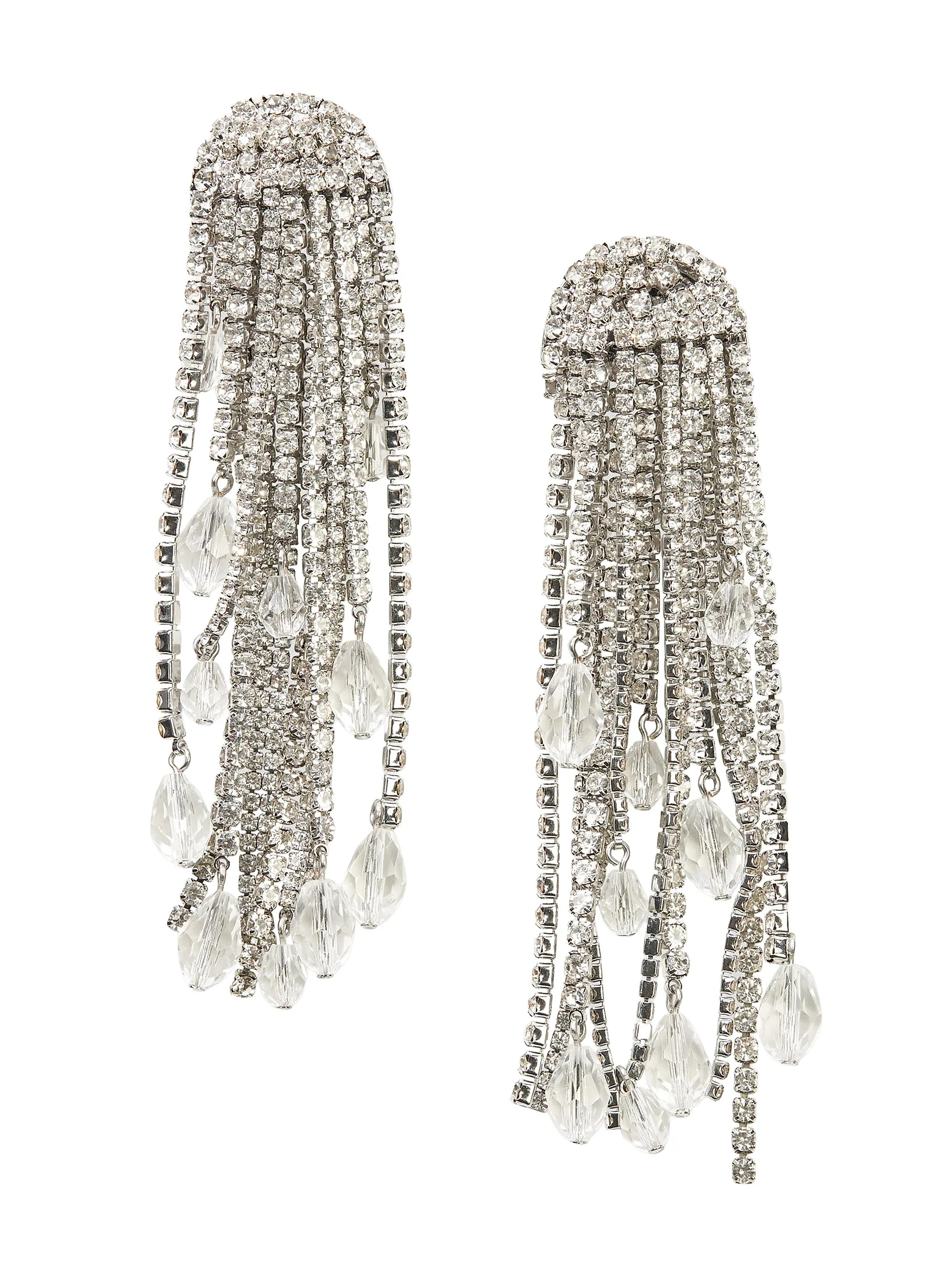 Cascade Sparkle Tassel Clip-On Earrings | Saks Fifth Avenue