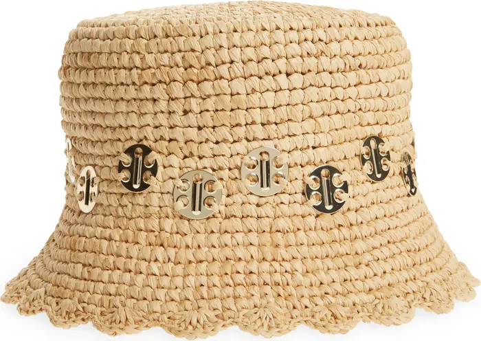 Disc Detail Straw Bucket Hat | Nordstrom