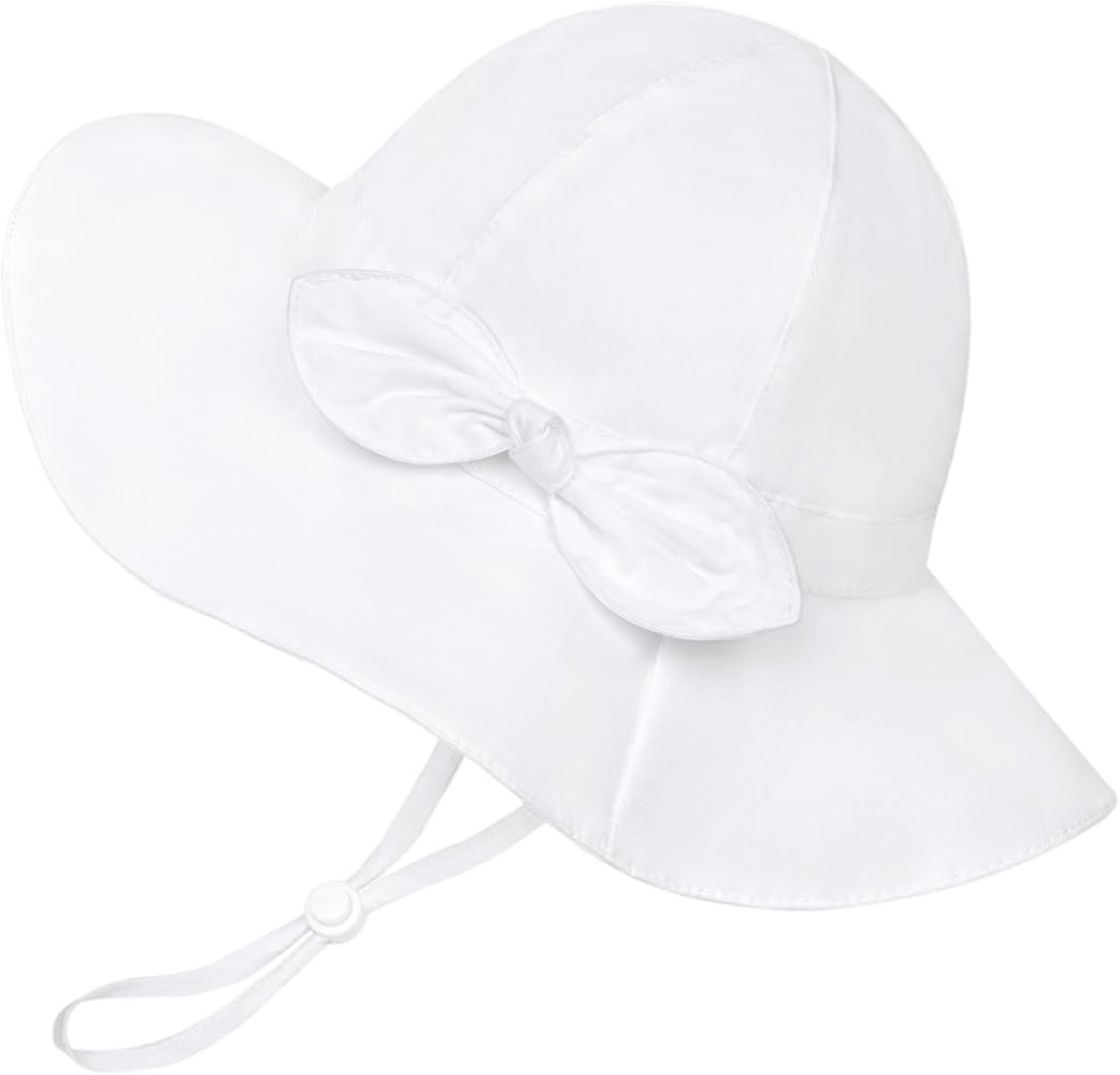 Baby Girl Sun Hat Summer Foldable Beach Hats with UPF50+ Sun Protection Wide Brim Toddler Bucket ... | Amazon (US)