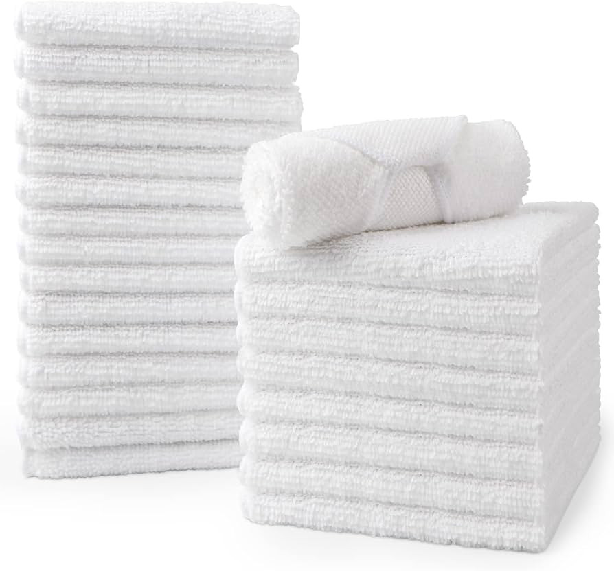 HOMEXCEL Microfiber Washcloths Towel Pack of 24, 12" x 12" Highly Absorbent and Soft Face Towels ... | Amazon (US)