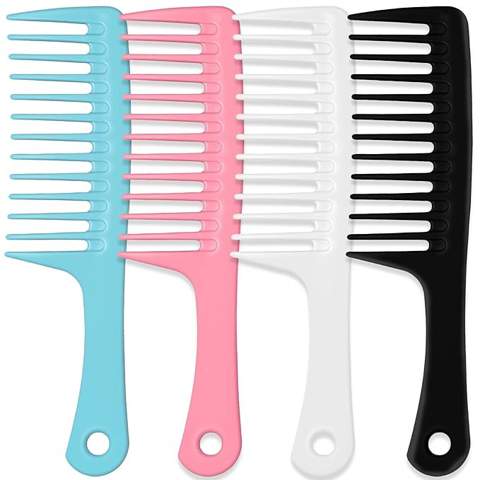 4PCS Wide Tooth Comb, Large Hair Detangling Comb Styling Comb, Professional Women Hair Care Handg... | Amazon (US)