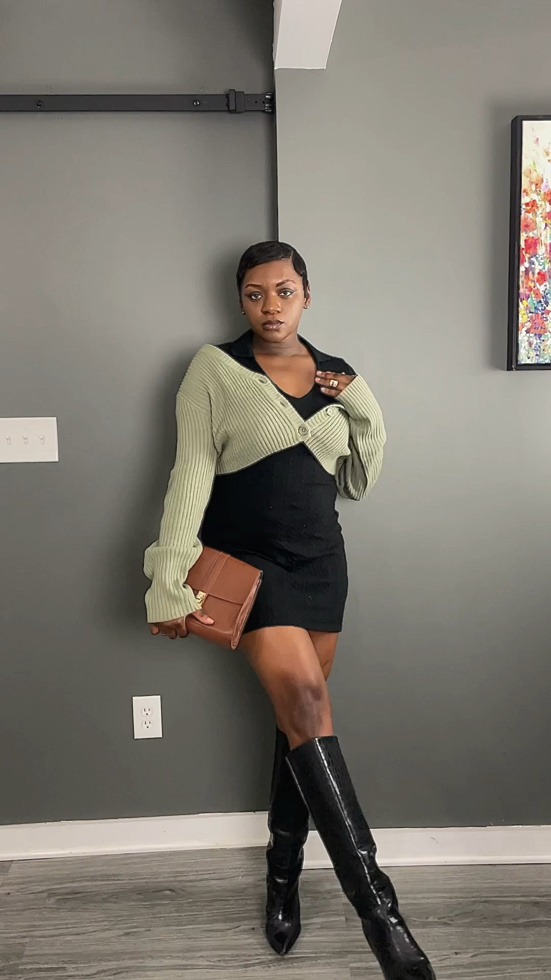 Outfit of the day featuring the little black dress paired with a cardigan on top and tall boots 

#LTKsalealert #LTKVideo #LTKstyletip