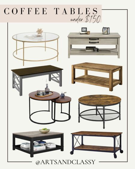 Walmart offers a wide selection of coffee tables that are both stylish and affordable. Choose from a variety of materials, including wood, metal, and glass, to find the perfect table for your living room. Most coffee tables are priced under $150, making them a great value for your home.

#LTKstyletip #LTKhome #LTKsalealert