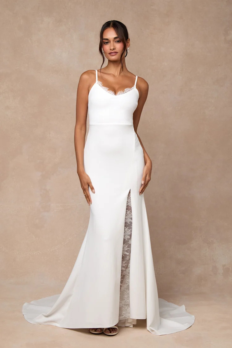 Esmeralda White Lace Mermaid Maxi Dress | Lulus