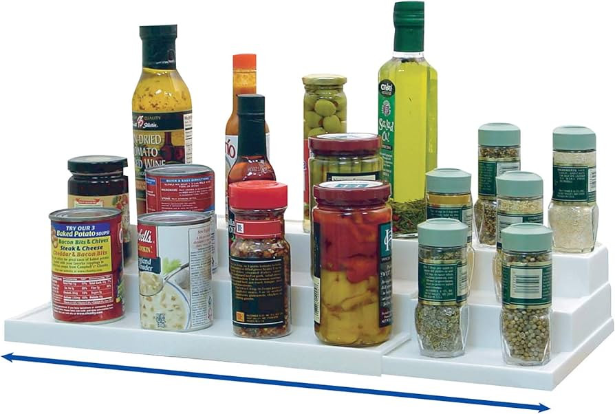 Dial Industries Adjustable 3 Tier Expandable Shelf Spice and Seasoning Jars Kitchen Countertop an... | Amazon (US)