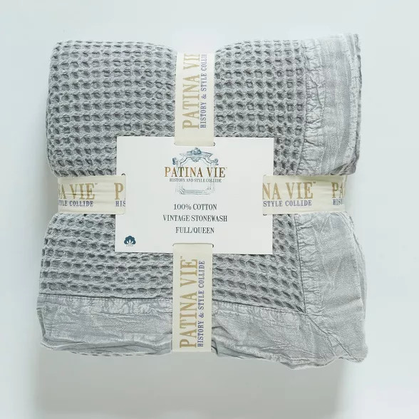Stone Wash Waffle Weave Cotton Bed Blanket - Patina Vie | Target