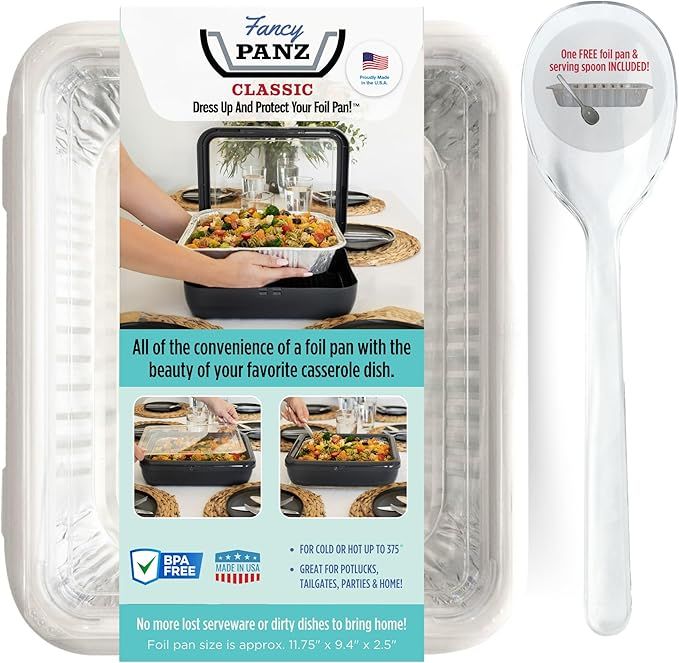 Fancy Panz Classic, dress up & protect your foil pan. Half size foil pan & serving spoon included... | Amazon (US)