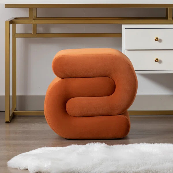 Jaszlyn Velvet Footstool Ottoman | Wayfair North America